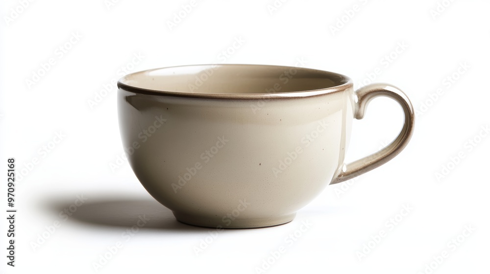 Empty ceramic cup on a white background Empty ceramic cup on a white background