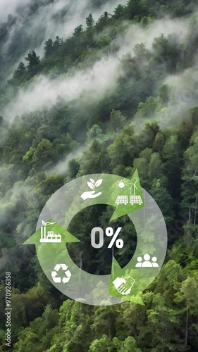 Circular economy concept for future business growth and environmental sustainability and reduce pollution for future business and environmental growth.Vertical video....