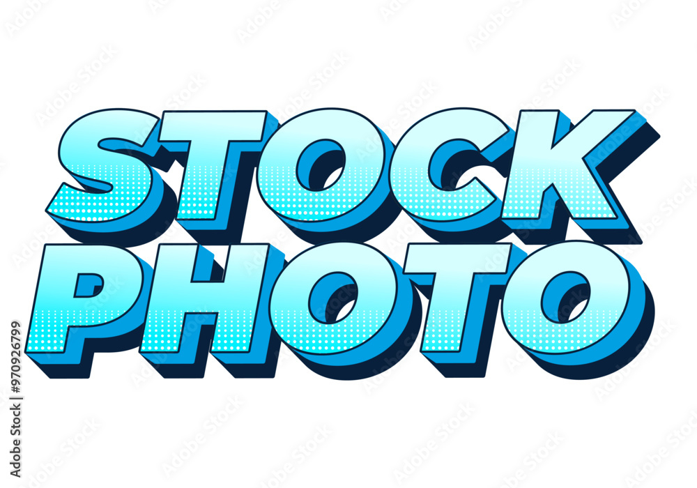 Stock photo. Text effect in 3D style with modern colors