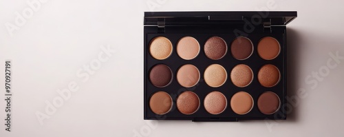 Eyeshadow Palette with Neutral Tones and Shimmer