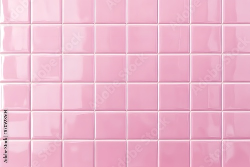 Pink ceramic tile wall background