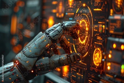 Dive into the forefront of technological innovation with this ultra sharp photo featuring a sovereign AI system engaged in deep data analysis. This image highlights the cutting-edge advancements 