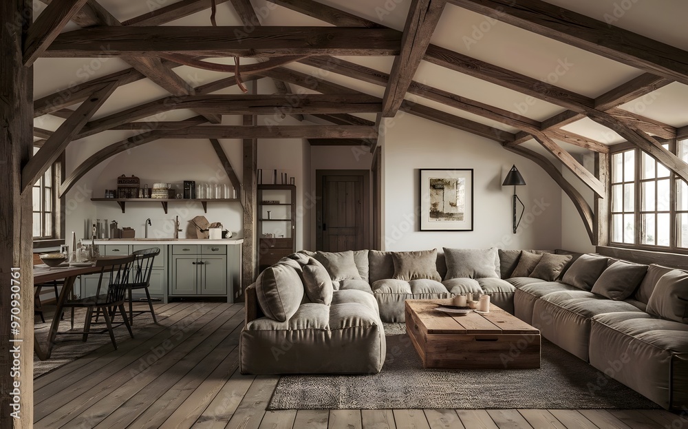 Interior of a rustic and cozy house Interior of a rustic and cozy house