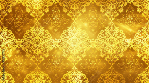 Luxury Thai pattern Golden background vector 