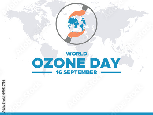 World Ozone Day, 16 September, Ozone day post, poster, ads, banner design, stock illustration, editable template, World Ozone Day social media template. vector illustration.