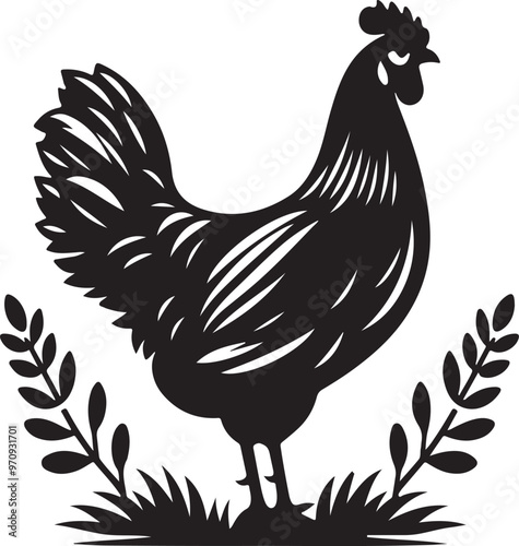 hen  silhoutee vector illustration.generated ai.