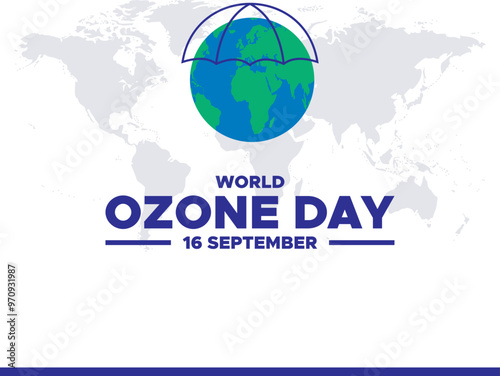 World Ozone Day, 16 September, Ozone day post, poster, ads, banner design, stock illustration, editable template, World Ozone Day social media template. vector illustration.