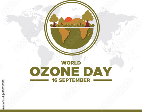World Ozone Day, 16 September, Ozone day post, poster, ads, banner design, stock illustration, editable template, World Ozone Day social media template. vector illustration.