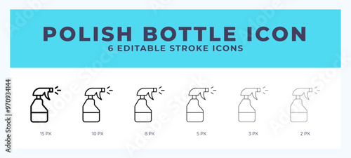 Polish bottle line icon symbol. Logo. Icon vector illustration with editable stroke.