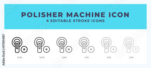 Polisher machine line icon. High quality icon symbol for web design. App