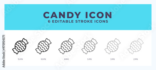 Candy vector icon for web and app. Editable stroke vector illustration