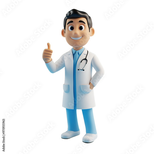 3d doctor with stethoscope