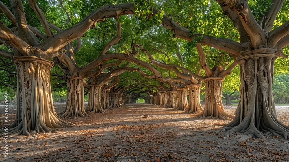 Obraz premium Mystical Banyan Tree With Stunning Roots