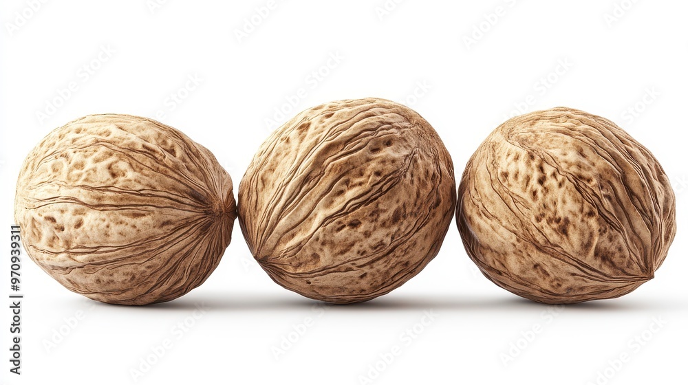 Nutmeg clipart, element, 3D illustration, realistic, isolated on white background Nutmeg clipart, element, 3D illustration, realistic, isolated on white background
