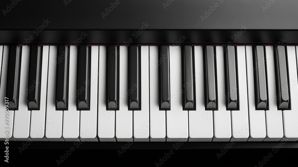 Black and white keys on an electronic piano. Piano keys closeup. Classic piano keyboard. Black and white keys on an electronic piano. Piano keys closeup. Classic piano keyboard.