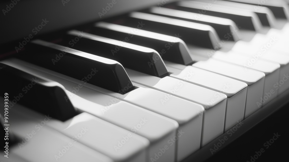 Black and white keys on an electronic piano. Piano keys closeup. Classic piano keyboard. Black and white keys on an electronic piano. Piano keys closeup. Classic piano keyboard.