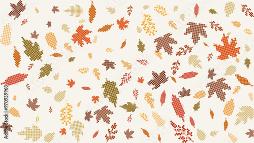 autumn leaves vector background mosaic