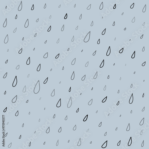 doodle rain drops fade out vector background