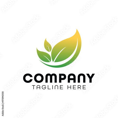 Leaf logo gradient colorful design illustrations