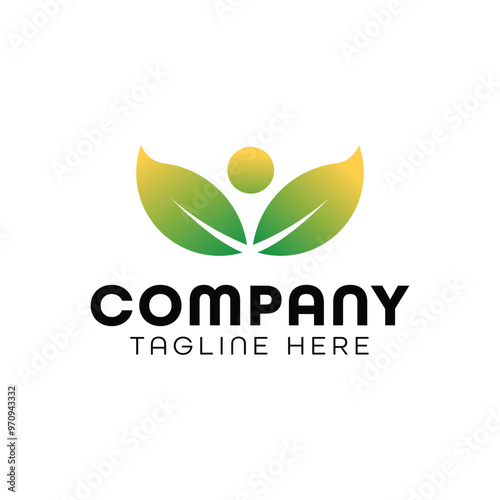 Leaf logo colorful gradient illustrations