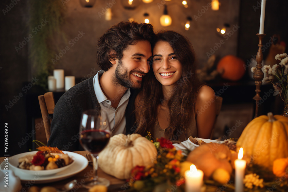 Thanksgiving autumn family feast holiday conceptual image Generative AI Thanksgiving autumn family feast holiday conceptual image Generative AI