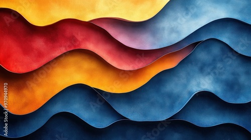 Wallpaper Mural Abstract Wavy Colorful Background Torontodigital.ca