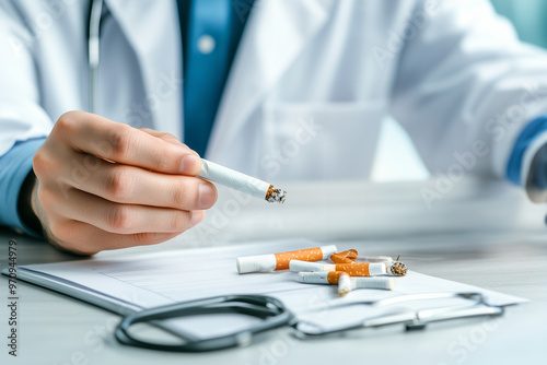 Doctor gives advice on quitting smoking.