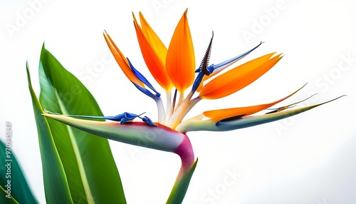 Bird of Paradise Flower Isolate Illustration Background