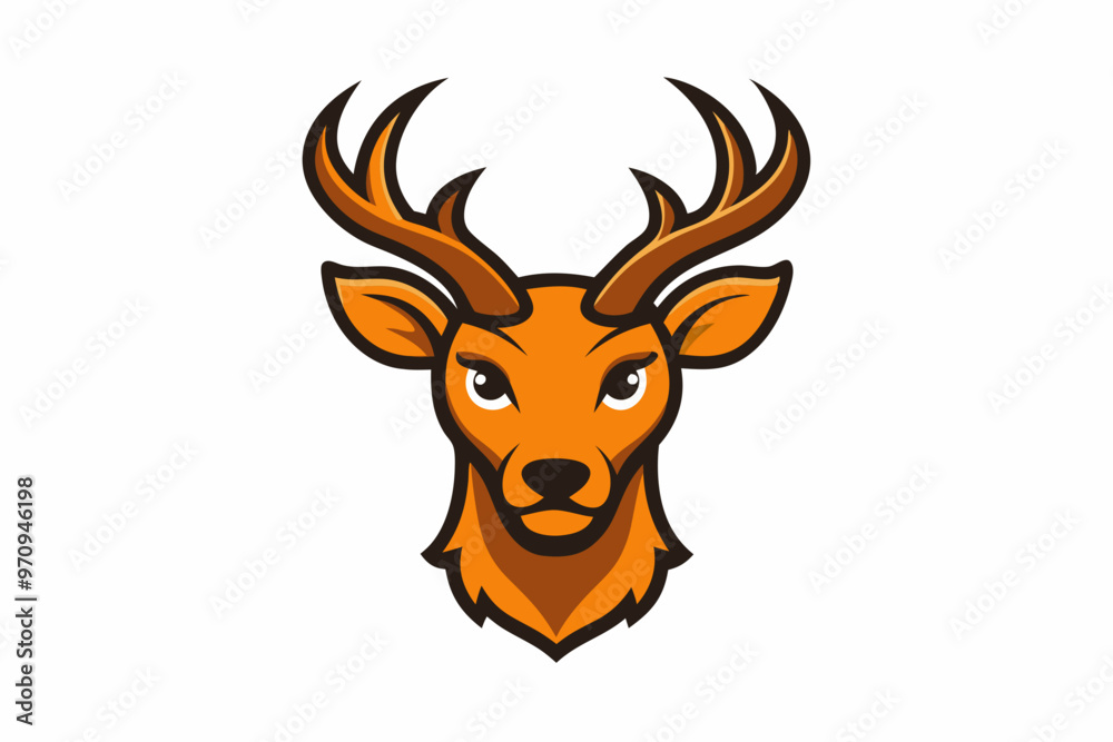 Deer mascot head vector illustration on white background Deer mascot head vector illustration on white background