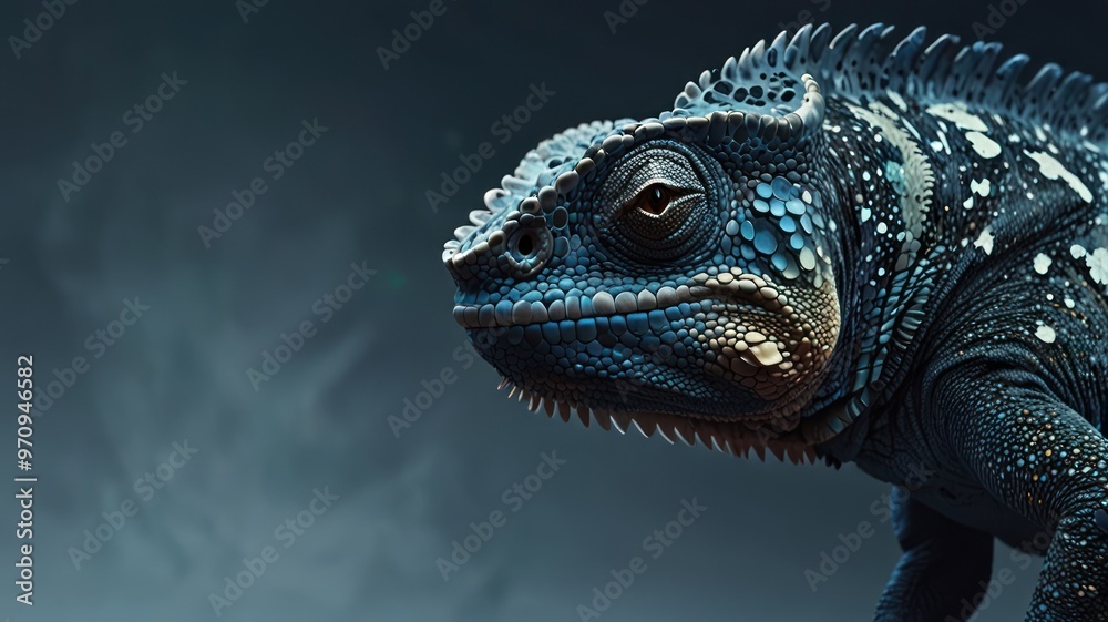 Fototapeta premium Blue Chameleon Portrait