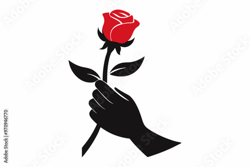 hand with rose