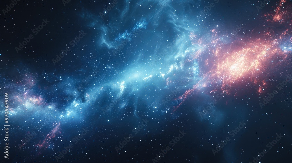 Fototapeta premium Celestial Landscape with Vibrant Cosmic Formations in the Vast and Mysterious Universe