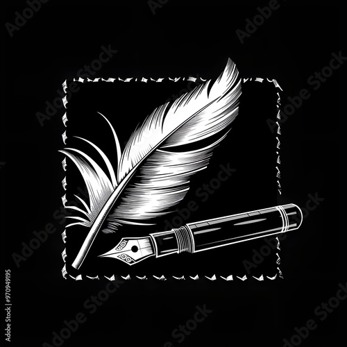 feather pen and inkwell,The Treaty of Cordoba With an Elegant Logo Featuring a Quill Icon Logo Symbol Design Simple Minimal,
