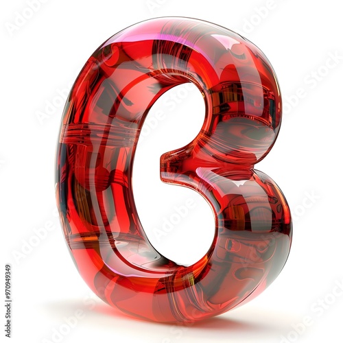 3d  alfbadcoluter B on white background,