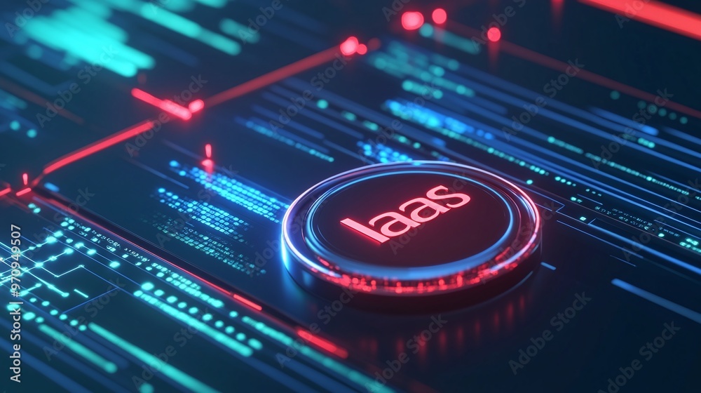 Futuristic interface design showcasing the term 'laas' in neon colors, representing modern technology and digital innovation. Futuristic interface design showcasing the term 'laas' in neon colors, representing modern technology and digital innovation.