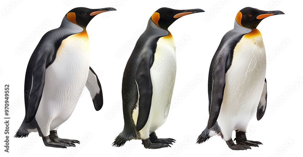 Fototapeta premium Pack of Penguin Set isolated against a transparent background