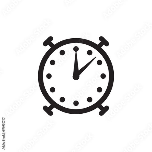 vector of black silhouette of clock