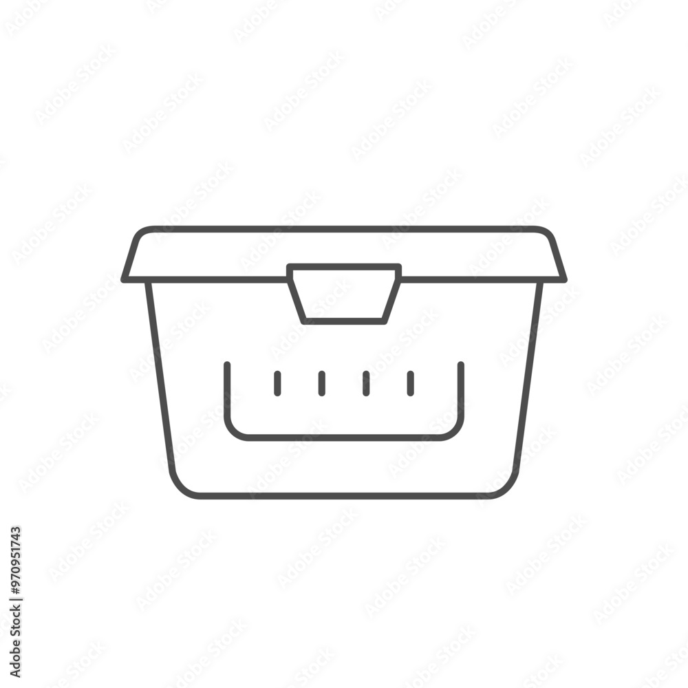 Plastic food container line icon Plastic food container line icon
