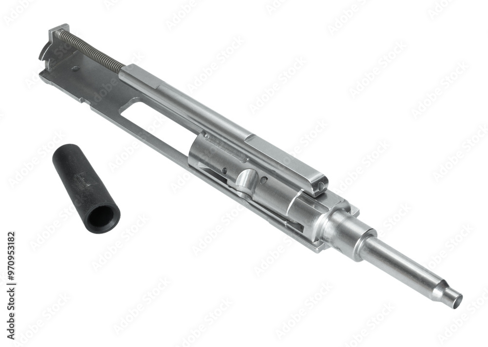 Chamber cap removed on rimfire bolt carrier group fo an AR-15