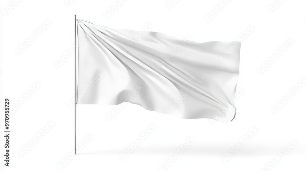 Fototapeta premium White Blank Flag Template Isolated on a White Background