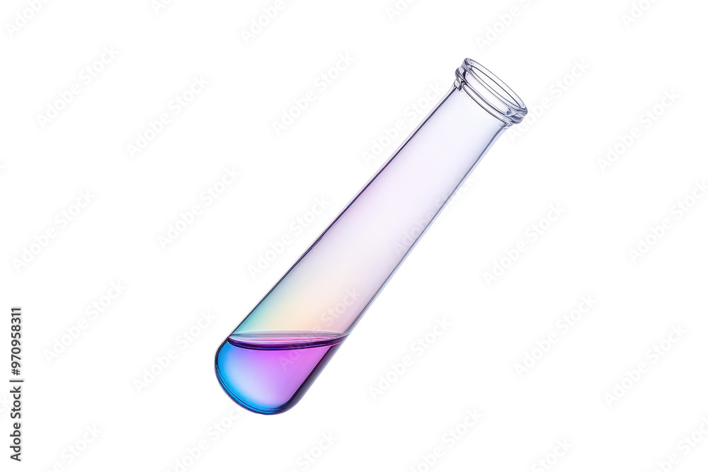 Fototapeta premium Colorful laboratory flask filled with purple liquid, ideal for scientific and educational themes.
