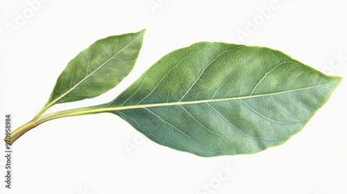 Bay leaf clipart, element, 3D illustration, realistic, isolated on white background