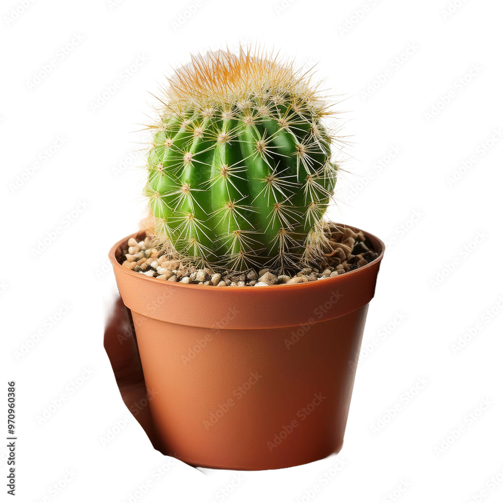 Natural Touch with Mini Cactus, Isolated on White Background Natural Touch with Mini Cactus, Isolated on White Background