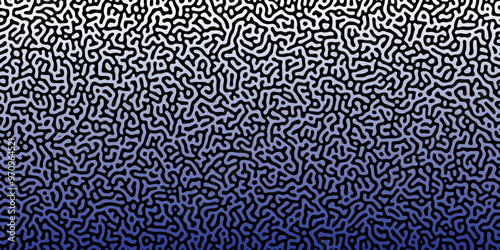 Abstract Reaction-diffusion or Turing pattern natural texture in coral blue gradient colour scheme. Linear design with biological shapes. Organic lines in memphis. abstract turing organic wallpaper.	