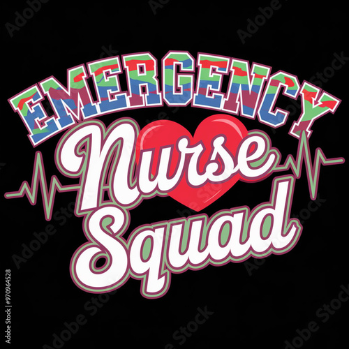 Emergency Nurse Squad Colorful Design for Healthcare and Medical Professionals