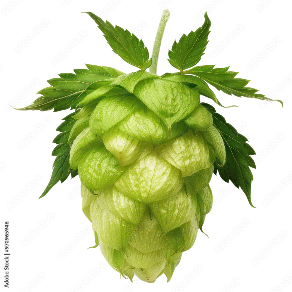 Fototapeta premium PNG Fresh green hop cone plant