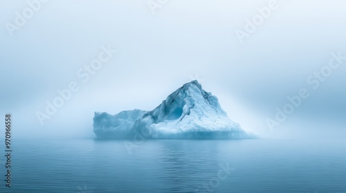 Iceberg in the mist Jokulsarlon Iceland