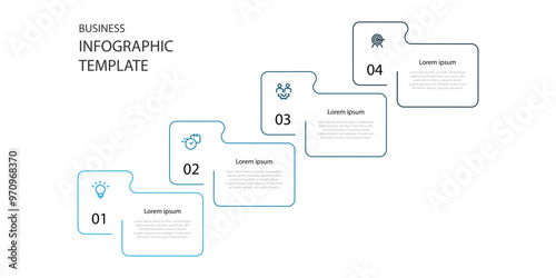 4 step line  vector infographic template suitable for business information and web presentation