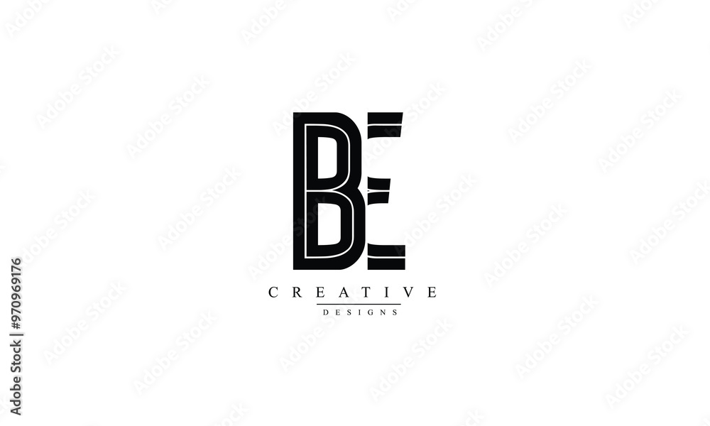 Alphabet letters Initials Monogram logo BE EB B E Alphabet letters Initials Monogram logo BE EB B E