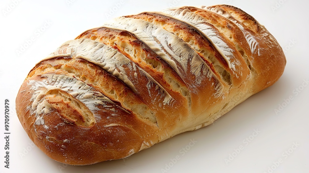 An isolated bread is presented on a clean and pure white background. The bread has a golden - brown crust that gives it an inviting look. There might be some visible texture on the surface, perhaps fr An isolated bread is presented on a clean and pure white background. The bread has a golden - brown crust that gives it an inviting look. There might be some visible texture on the surface, perhaps fr